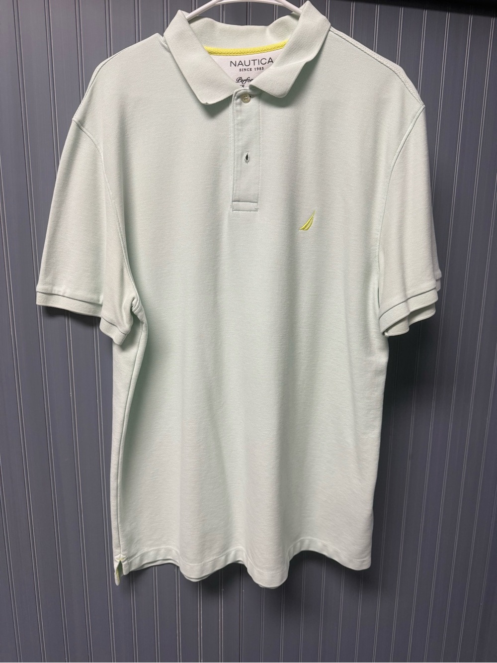 Nautica Mint Green Polo with Yellow Sail Logo